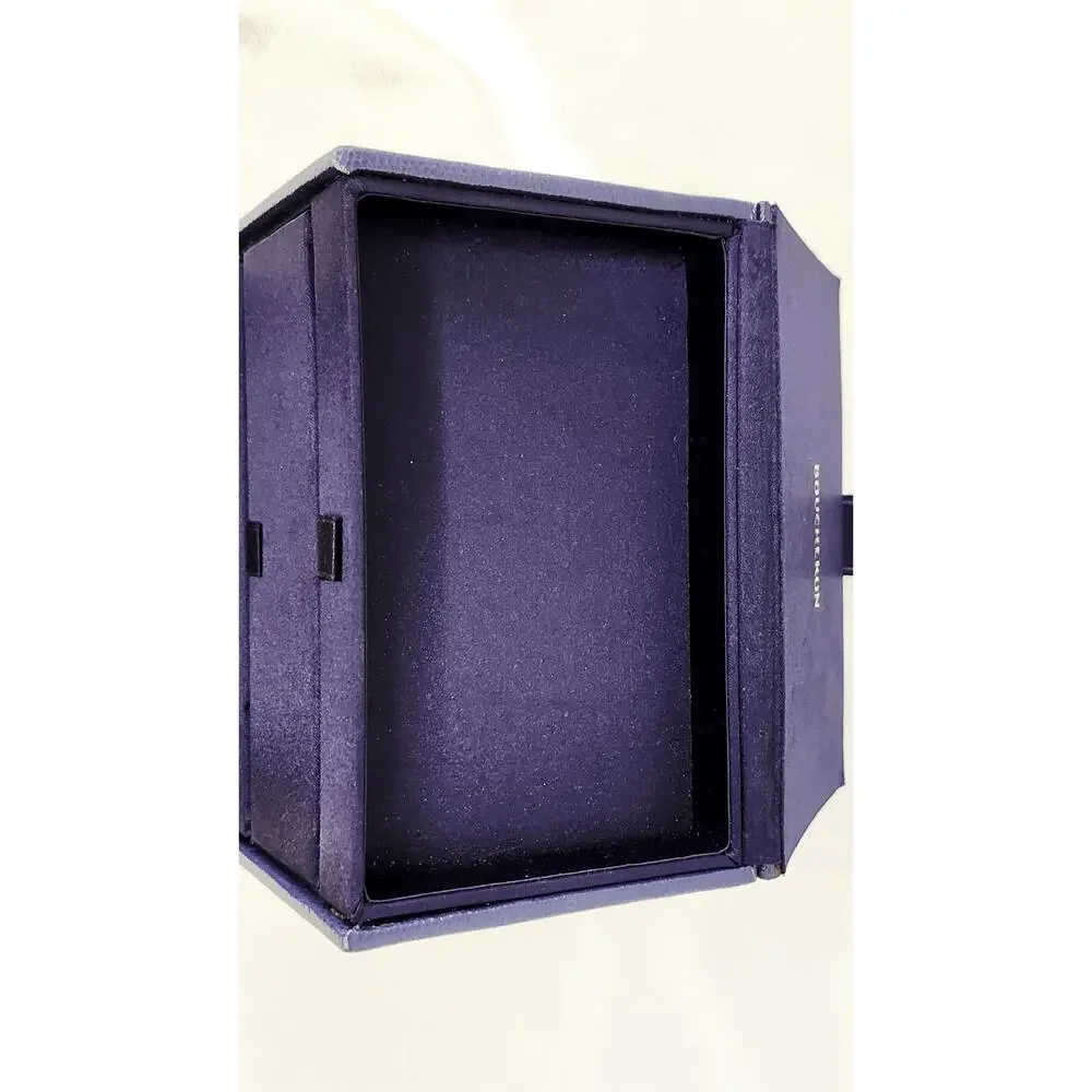 Boucheron France 3 Tier Faux Snakeskin Purple Jewelry Box 2 Drawers Luxury